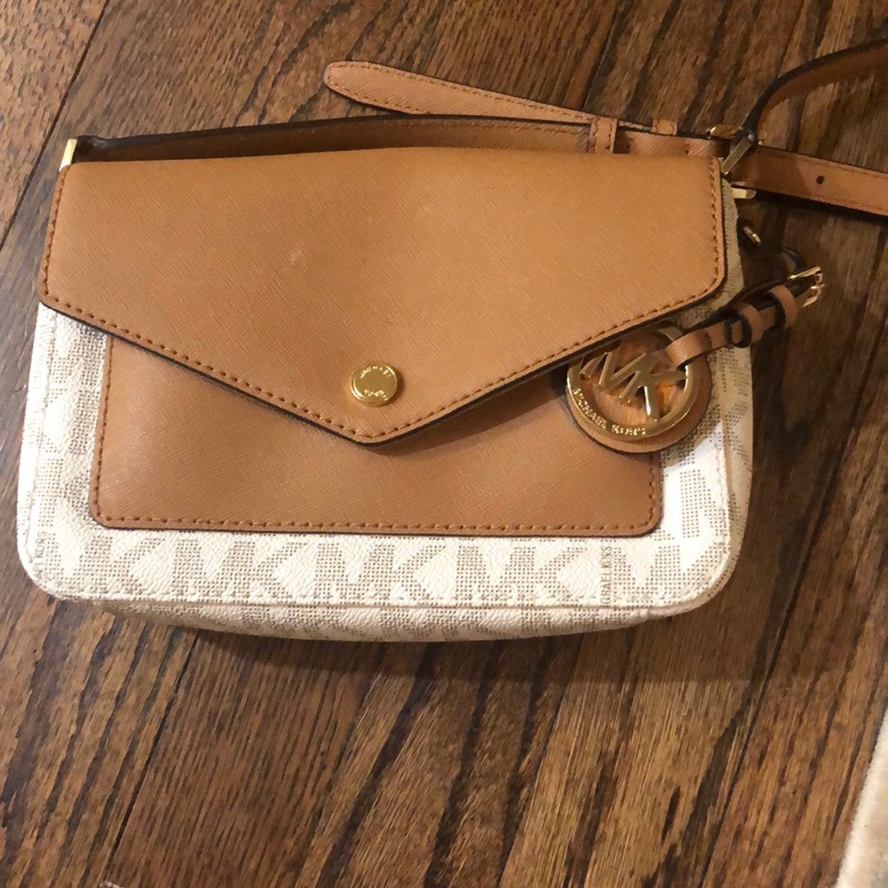 Tan and cream Michael Kors Purse